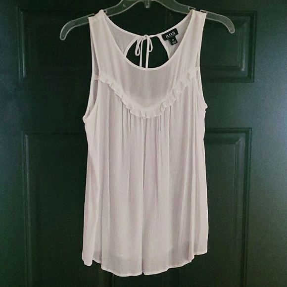 a.n.a Tops - a.n.a. Sheer Crinkle Slvless Blouse/Top. Size XS. White.  Back Tie *Like New*
